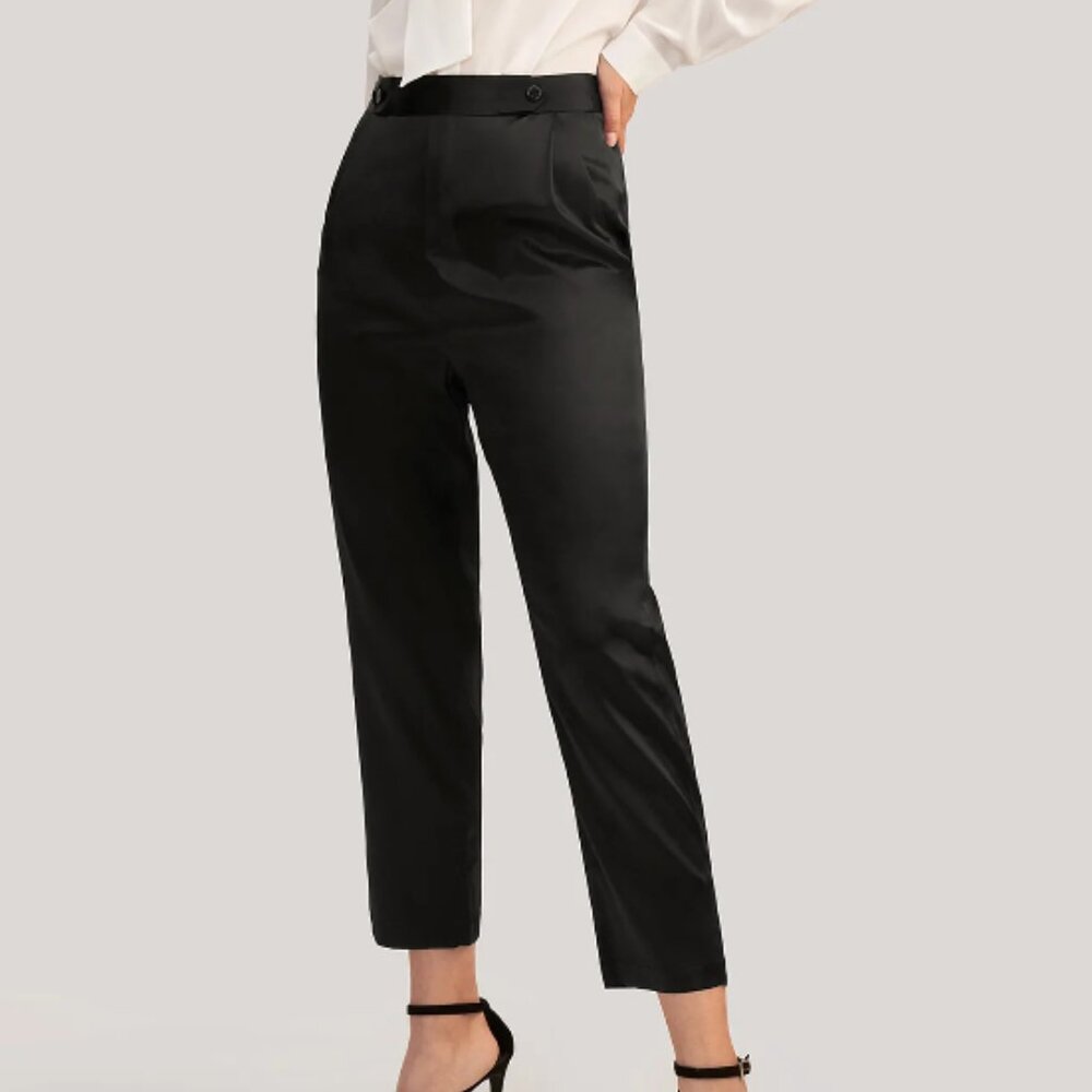 Lily Silk Comfort Fit Silk Cigarette Pants size Small 2